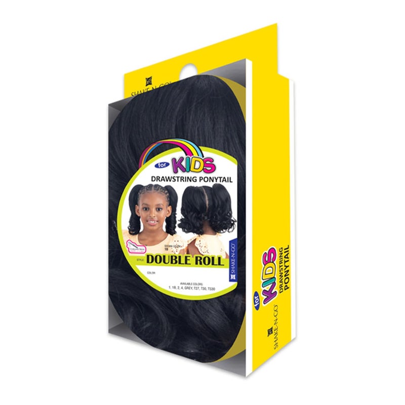 Shake-N-Go Drawstring Ponytail For Kids Double Roll (Off Black 1B) - Image 3